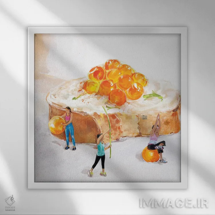 تابلو کشش صبحگاهی اثر داریا روسو - نمای قابدار سفید