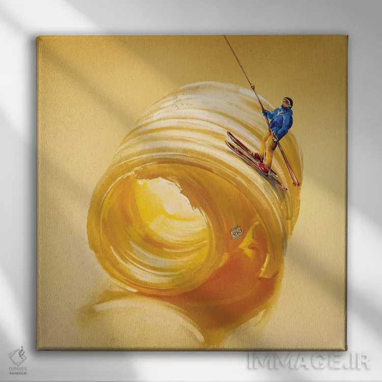 تابلو کره تی (احتمالاً ترکیبی فانتزی) اثر داریا روسو - نمای روبهرو روی دیوار