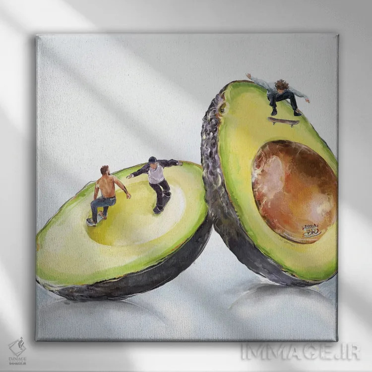 تابلو کاسه آووکادو اثر داریا روسو - نمای روبهرو روی دیوار