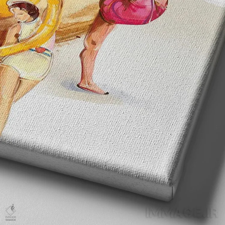 تابلو ژیمناستیک ترد و هوایی اثر داریا روسو - نمای نزدیک بافت بوم