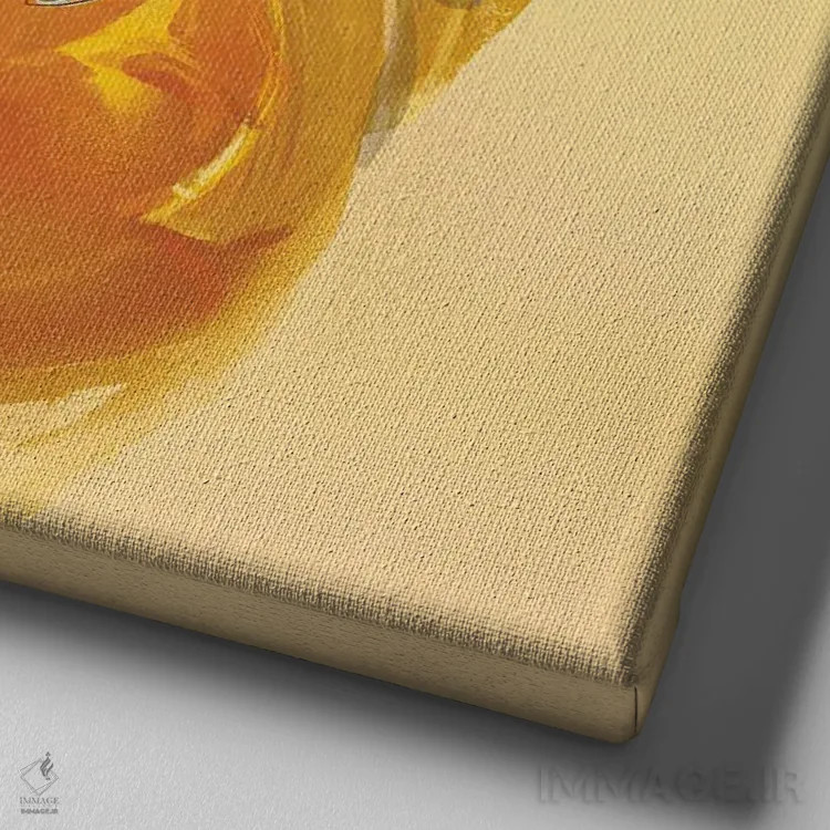 تابلو کره تی (احتمالاً ترکیبی فانتزی) اثر داریا روسو - نمای نزدیک بافت بوم