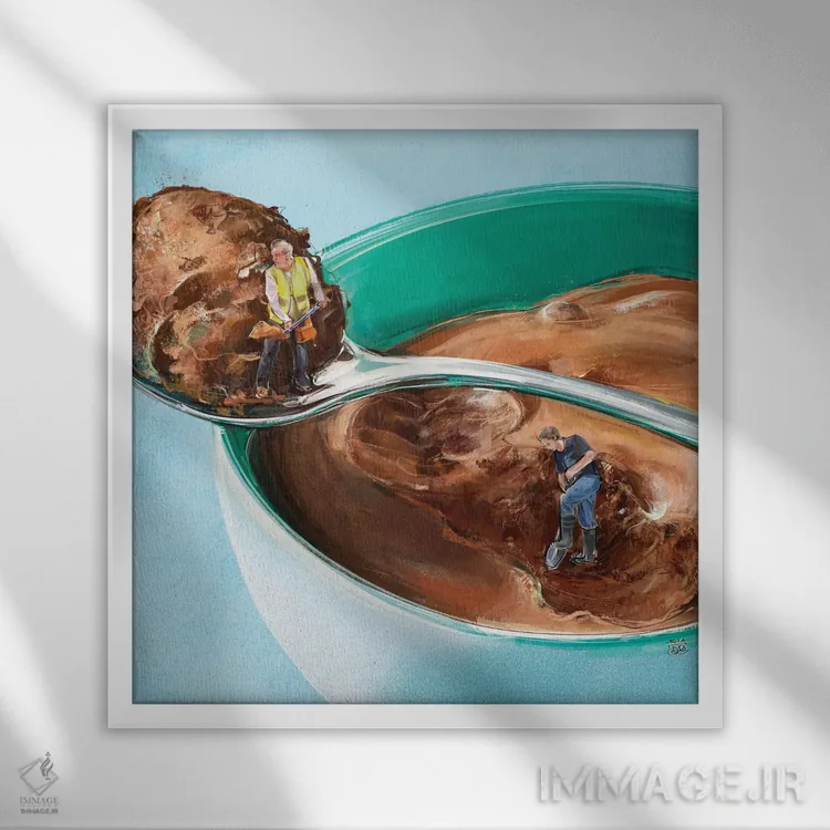 تابلو پوباورگ را بیرون آوردن اثر داریا روسو - نمای قابدار سفید