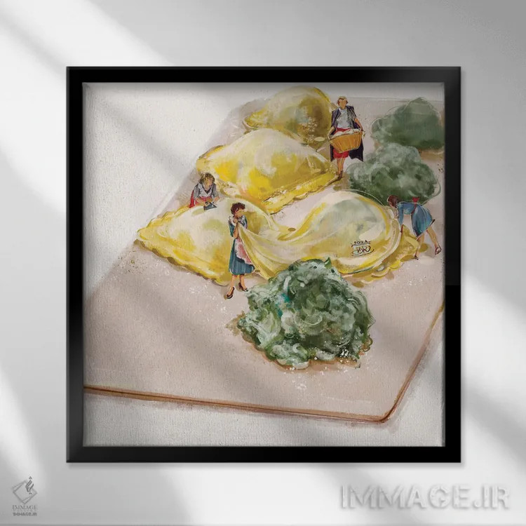 تابلو راویولی دستساز خانگی اثر داریا روسو - نمای قابدار مشکی