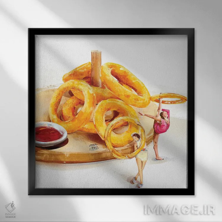 تابلو ژیمناستیک ترد و هوایی اثر داریا روسو - نمای قابدار مشکی