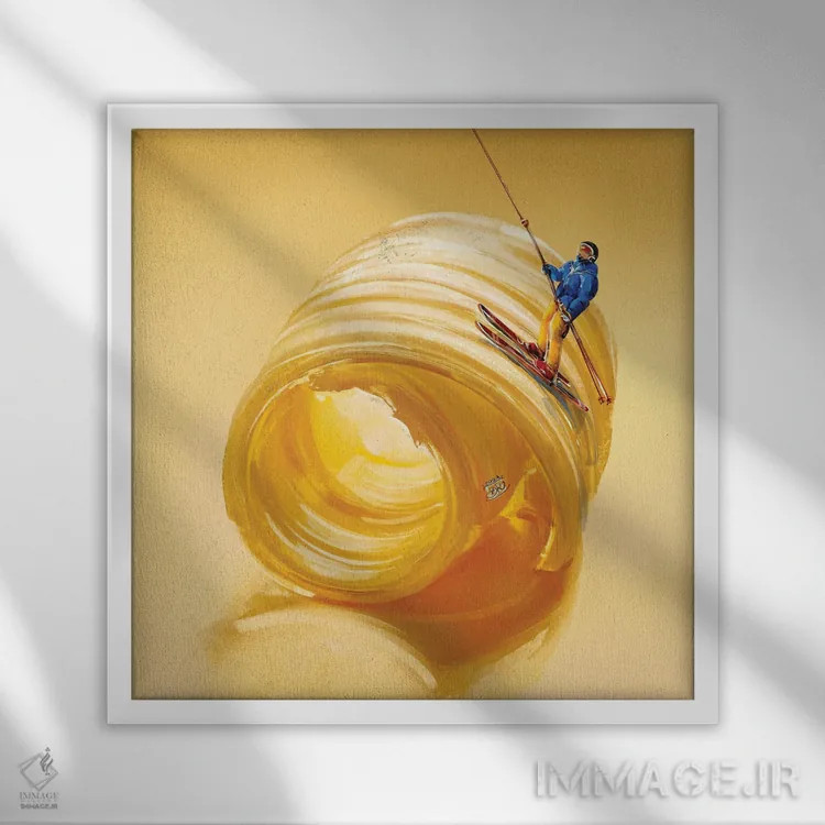 تابلو کره تی (احتمالاً ترکیبی فانتزی) اثر داریا روسو - نمای قابدار سفید