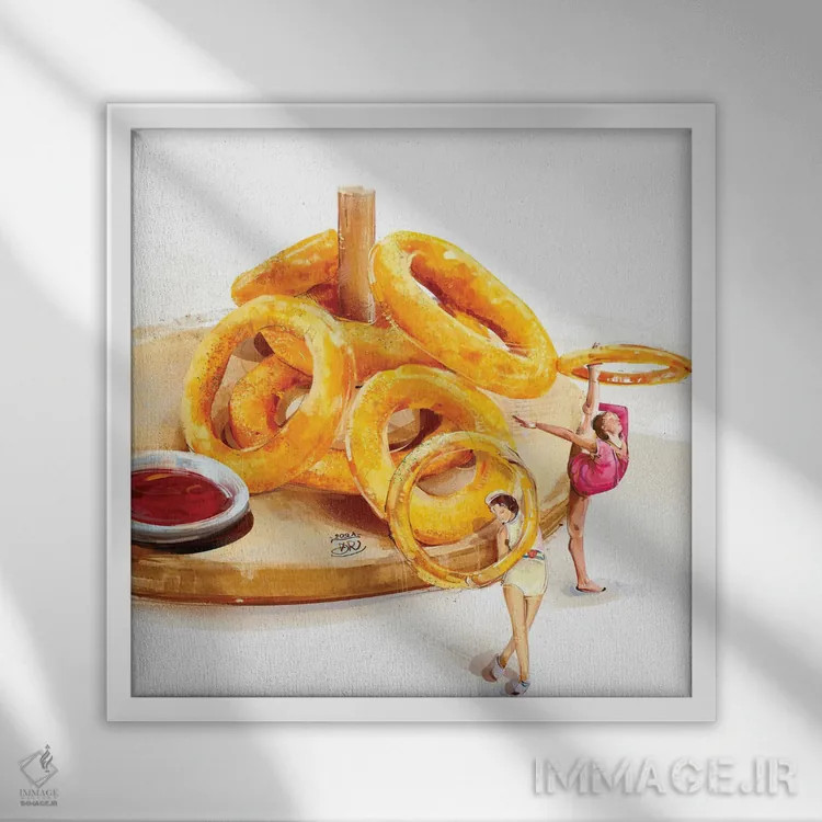 تابلو ژیمناستیک ترد و هوایی اثر داریا روسو - نمای قابدار سفید