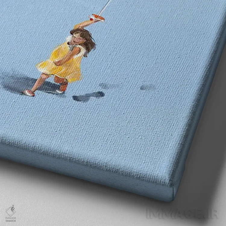 تابلو شوخی با زرده تخم مرغ اثر داریا روسو - نمای نزدیک بافت بوم