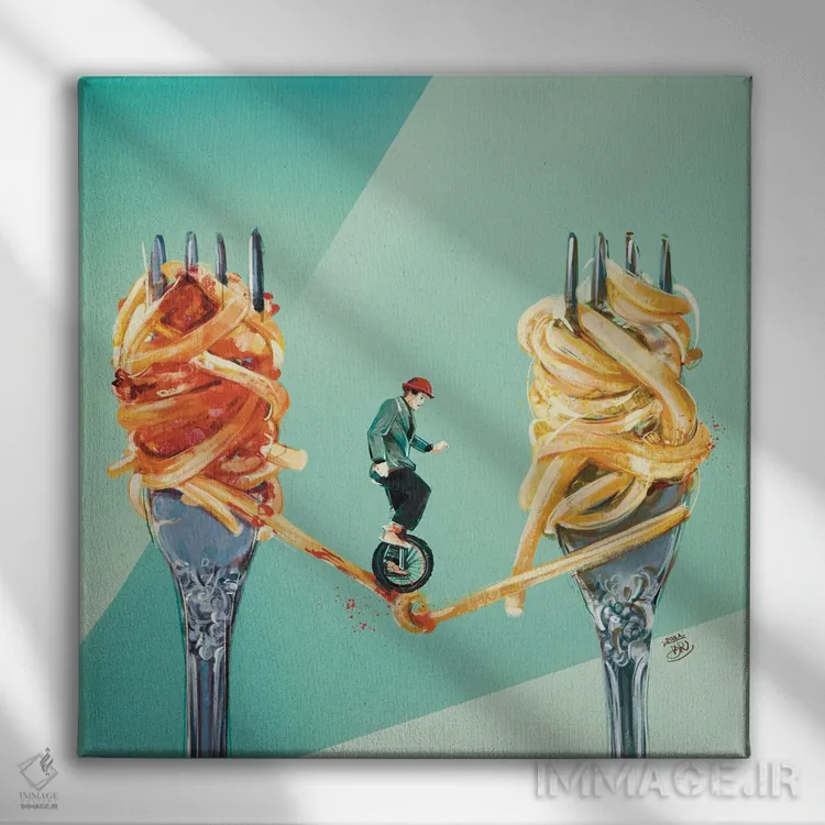 تابلو رژیم متعادل اثر داریا روسو - نمای روبهرو روی دیوار