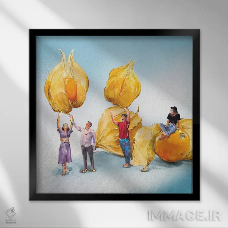 تابلو فانوسهای چینی اثر داریا روسو - نمای قابدار مشکی