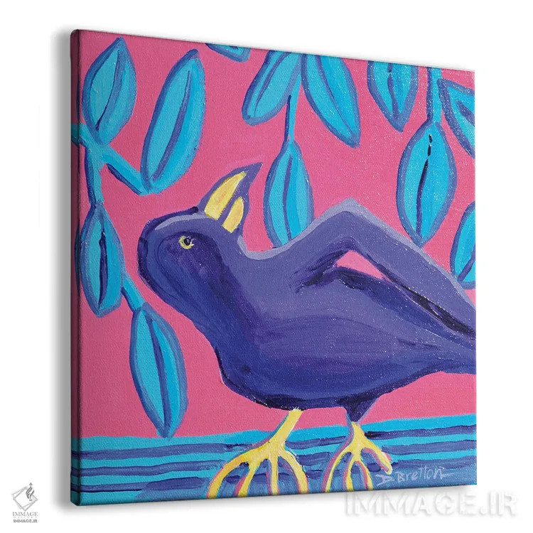 تابلو مرل نوآر (نام یک نوع پرنده یا عنوان فرانسوی) اثر دبرا برتون رابینسون - نمای پرسپکتیو محصول