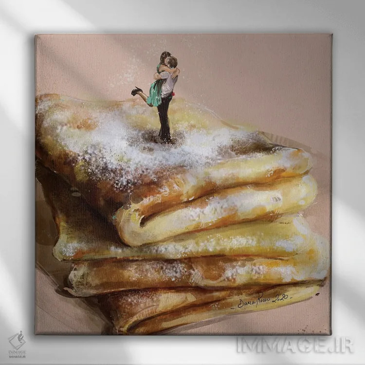 تابلو بوسه فرانسوی اثر داریا روسو - نمای روبهرو روی دیوار