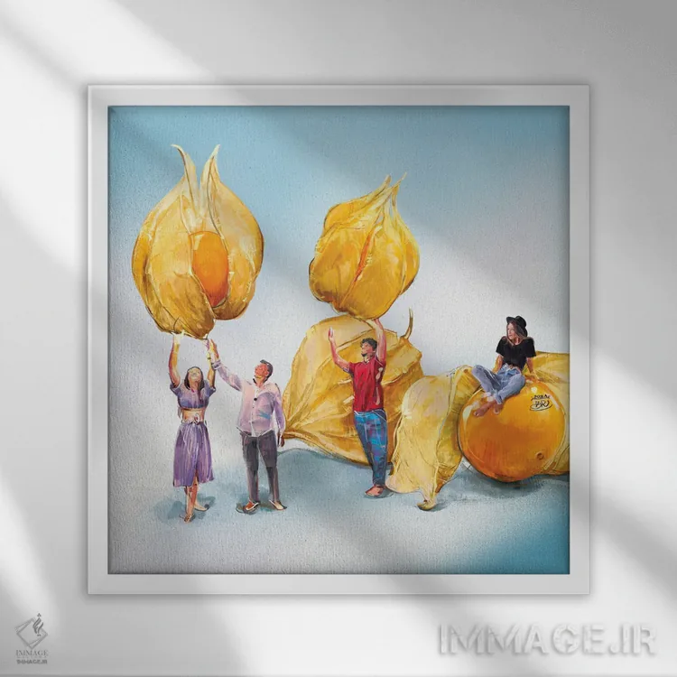 تابلو فانوسهای چینی اثر داریا روسو - نمای قابدار سفید