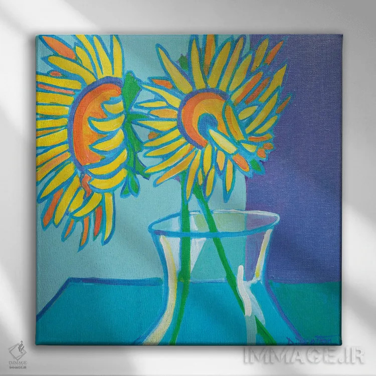 تابلو آفتابگردانهای هایدی اثر دبرا برتون رابینسون - نمای روبهرو روی دیوار