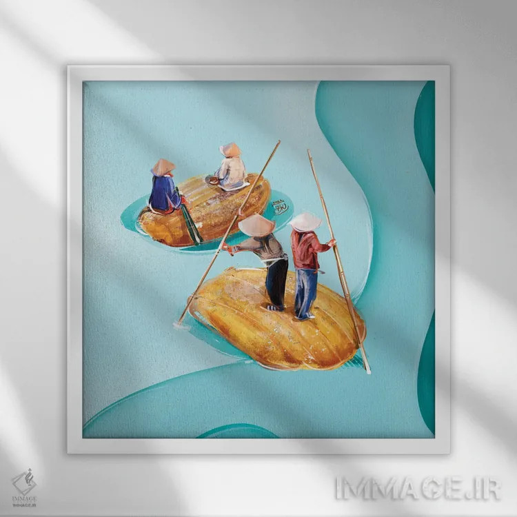 تابلو سفر مادلِن اثر داریا روسو - نمای قابدار سفید