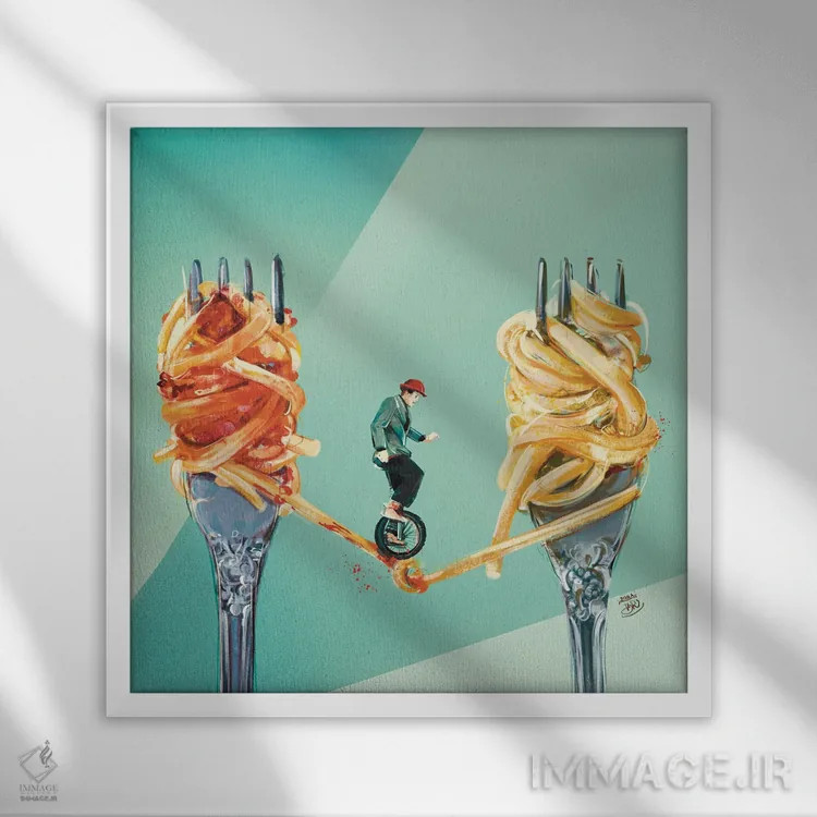 تابلو رژیم متعادل اثر داریا روسو - نمای قابدار سفید