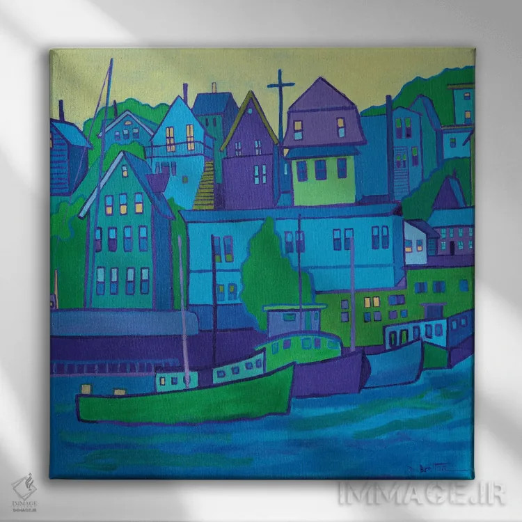 تابلو بندر گلاستر اثر دبرا برتون رابینسون - نمای روبهرو روی دیوار