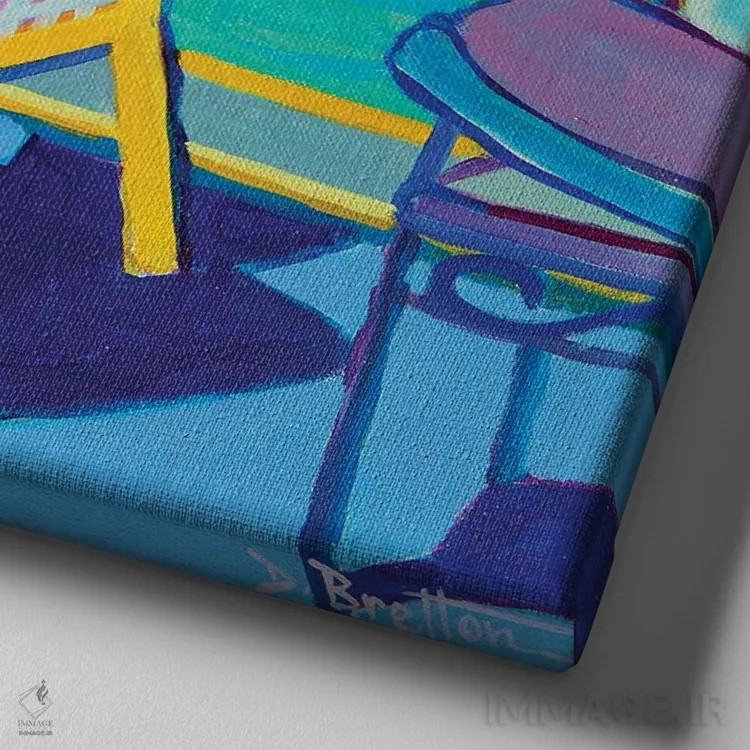 تابلو شاه لویی در ایوان پشتی اثر دبرا برتون رابینسون - نمای نزدیک بافت بوم