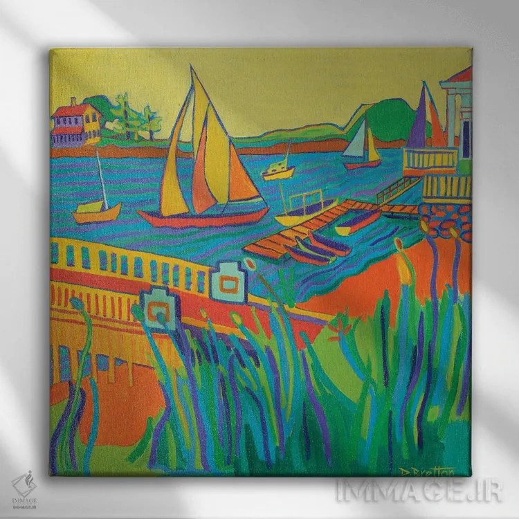 تابلو قایقرانی در پوینت تاک اثر دبرا برتون رابینسون - نمای روبهرو روی دیوار