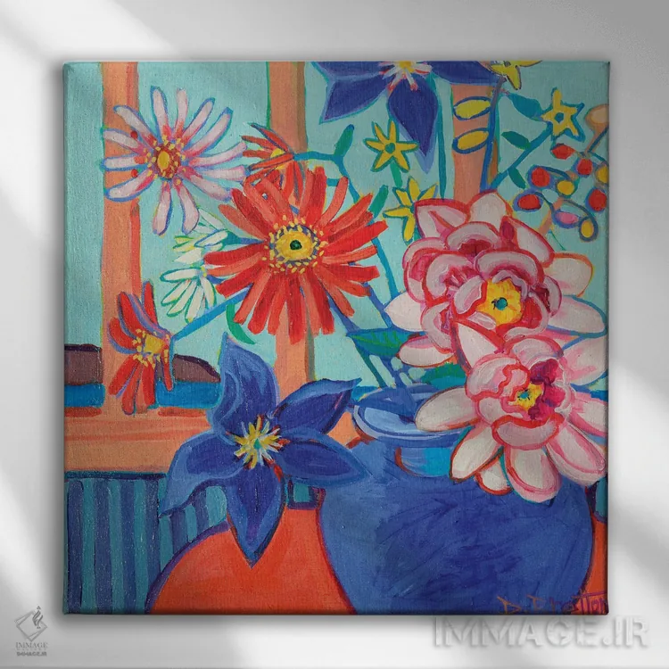 تابلو دستهگل جزیره مونهیگان اثر دبرا برتون رابینسون - نمای روبهرو روی دیوار