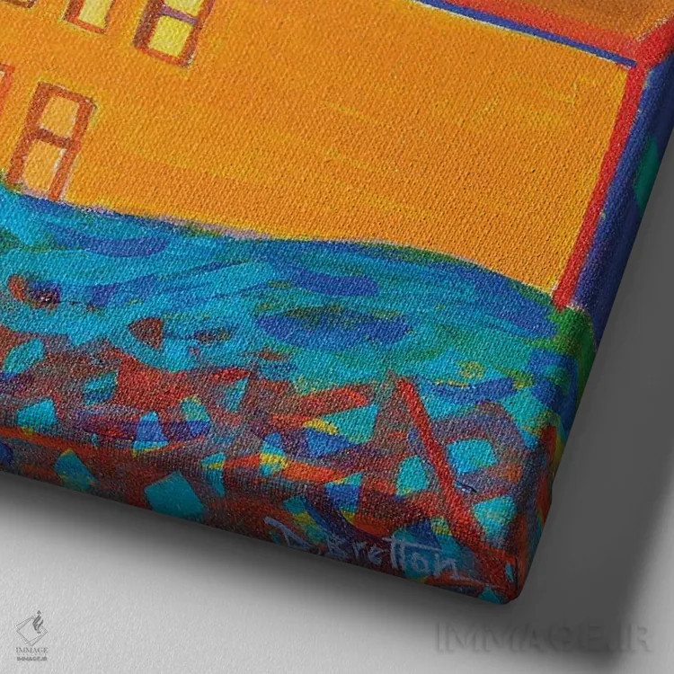 تابلو آکر زرد کهربایی اثر دبرا برتون رابینسون - نمای نزدیک بافت بوم