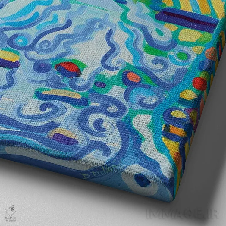 تابلو قفلهای پایین لوول اثر دبرا برتون رابینسون - نمای نزدیک بافت بوم