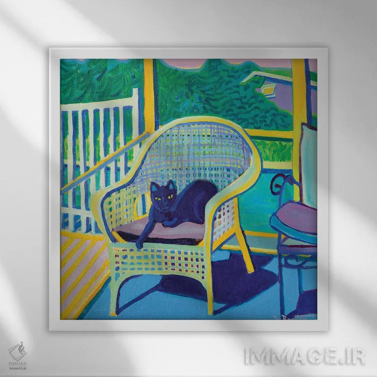 تابلو شاه لویی در ایوان پشتی اثر دبرا برتون رابینسون - نمای قابدار سفید