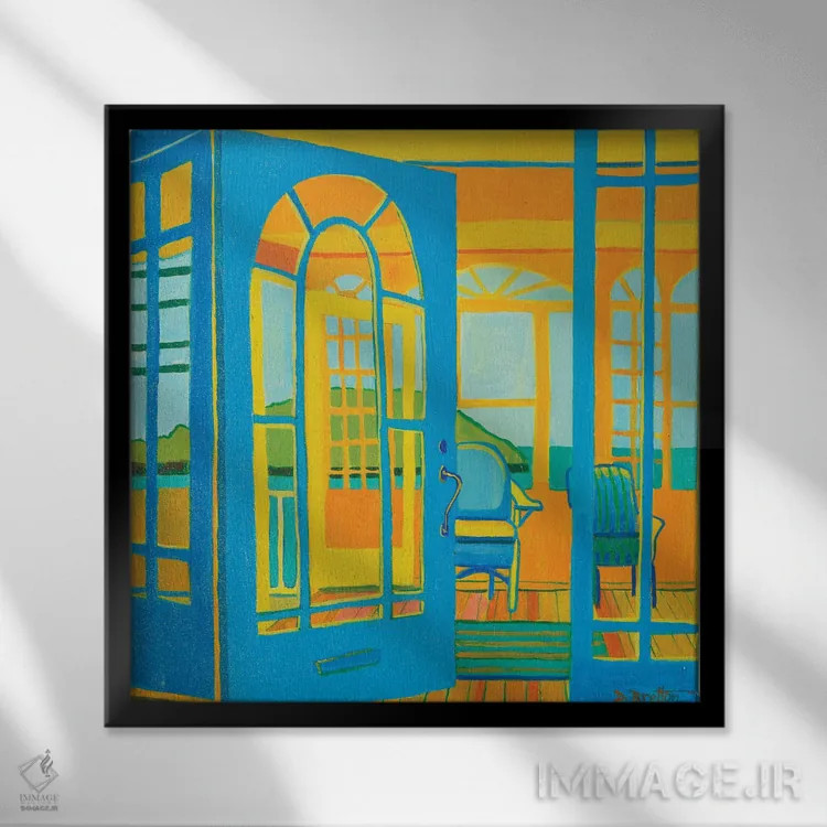 تابلو ایوان آفتابی جزیره سالت اثر دبرا برتون رابینسون - نمای قابدار مشکی