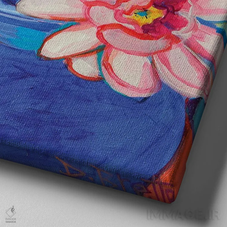 تابلو دستهگل جزیره مونهیگان اثر دبرا برتون رابینسون - نمای نزدیک بافت بوم