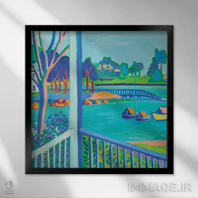 تابلو بندر منچستر بایدسی (منچستر ساحلی) اثر دبرا برتون رابینسون - نمای قابدار مشکی