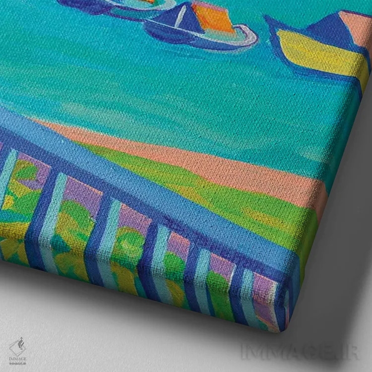 تابلو بندر منچستر بایدسی (منچستر ساحلی) اثر دبرا برتون رابینسون - نمای نزدیک بافت بوم