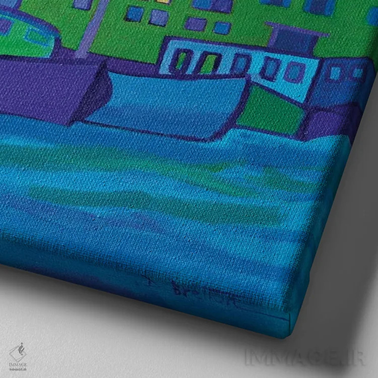 تابلو بندر گلاستر اثر دبرا برتون رابینسون - نمای نزدیک بافت بوم