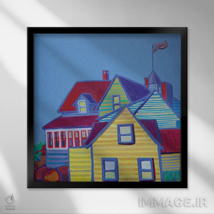 تابلو خانههای بندر مونهیگان اثر دبرا برتون رابینسون - نمای قابدار مشکی
