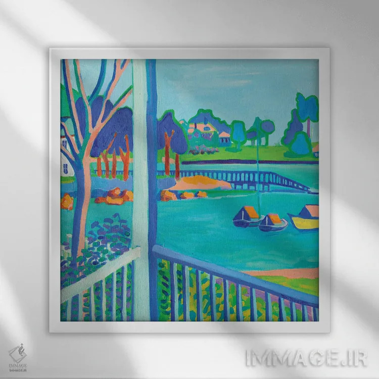 تابلو بندر منچستر بایدسی (منچستر ساحلی) اثر دبرا برتون رابینسون - نمای قابدار سفید