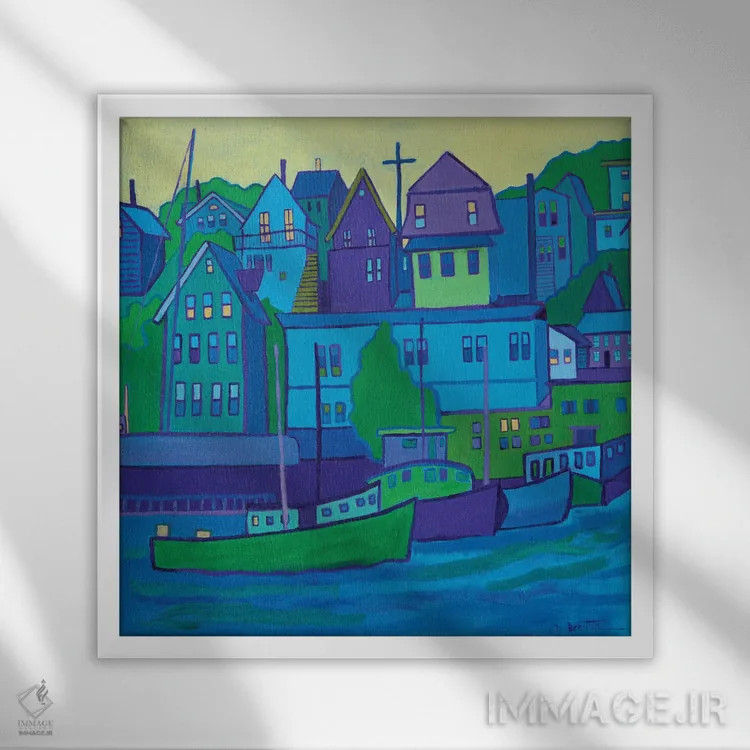 تابلو بندر گلاستر اثر دبرا برتون رابینسون - نمای قابدار سفید