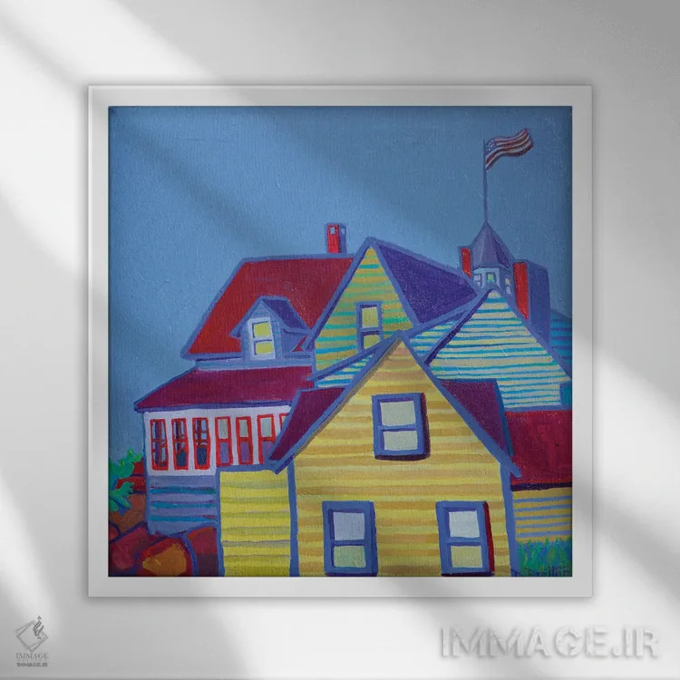 تابلو خانههای بندر مونهیگان اثر دبرا برتون رابینسون - نمای قابدار سفید