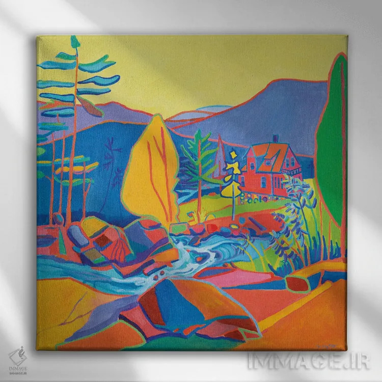 تابلو خانه رودخانه وایلدکت اثر دبرا برتون رابینسون - نمای روبهرو روی دیوار