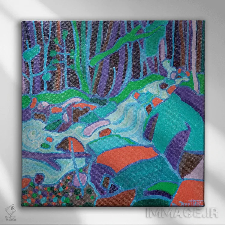 تابلو رودخانه جنگل شمالی اثر دبرا برتون رابینسون - نمای روبهرو روی دیوار