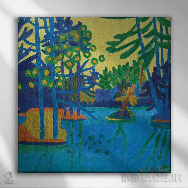 تابلو قایقسواری در مساپوآگ اثر دبرا برتون رابینسون - نمای روبهرو روی دیوار