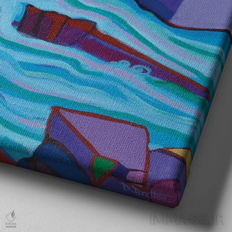 تابلو آبشار رودخانه وایلدکت اثر دبرا برتون رابینسون - نمای نزدیک بافت بوم