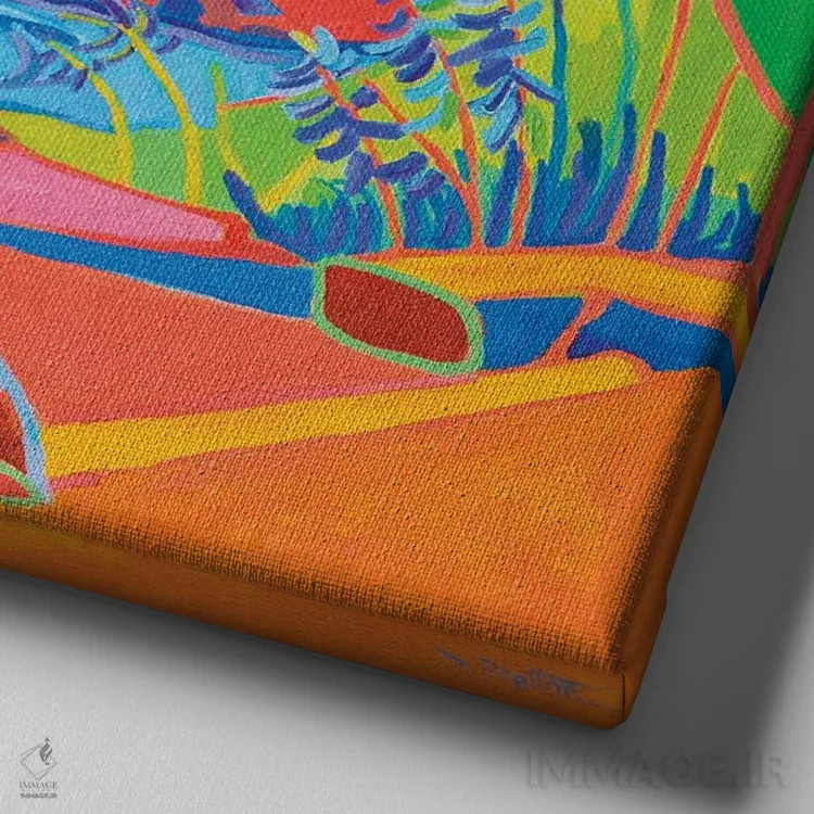 تابلو خانه رودخانه وایلدکت اثر دبرا برتون رابینسون - نمای نزدیک بافت بوم