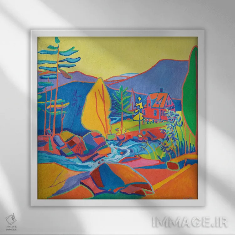 تابلو خانه رودخانه وایلدکت اثر دبرا برتون رابینسون - نمای قابدار سفید