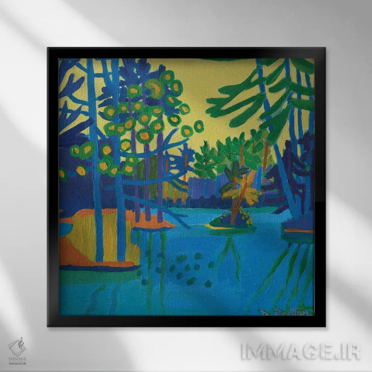 تابلو قایقسواری در مساپوآگ اثر دبرا برتون رابینسون - نمای قابدار مشکی