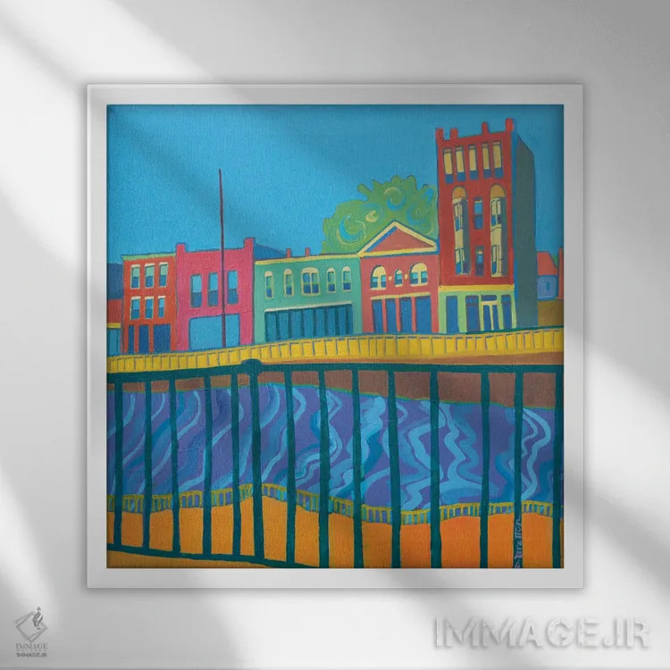 تابلو خیابان داتن اثر دبرا برتون رابینسون - نمای قابدار سفید