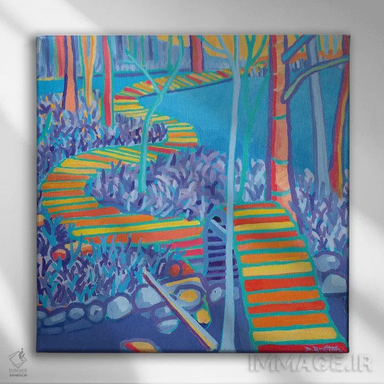 تابلو مسیر پیادهروی جنگل شهرک اثر دبرا برتون رابینسون - نمای روبهرو روی دیوار