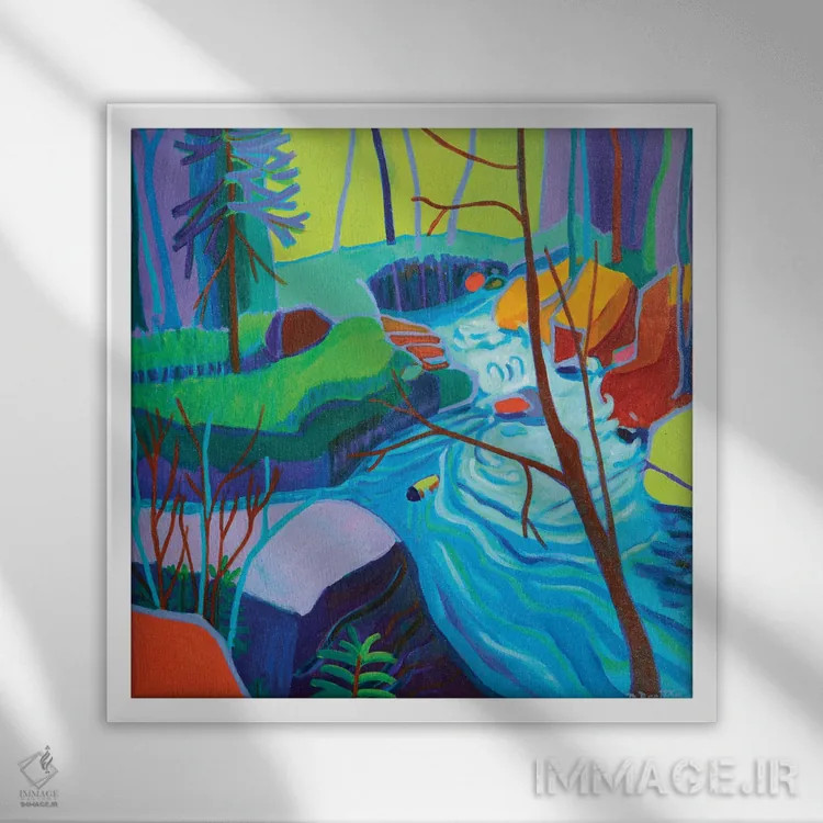 تابلو همریزش اثر دبرا برتون رابینسون - نمای قابدار سفید