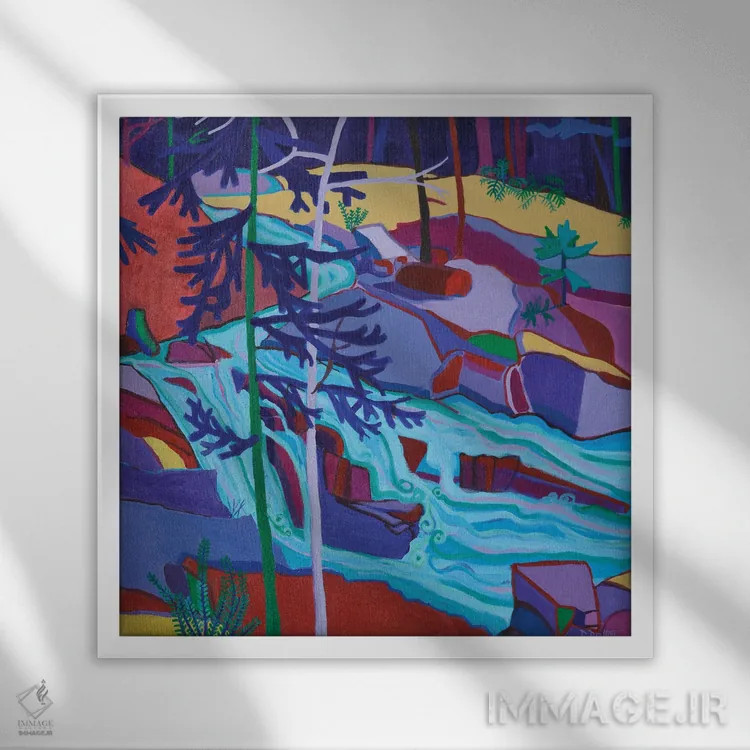 تابلو آبشار رودخانه وایلدکت اثر دبرا برتون رابینسون - نمای قابدار سفید