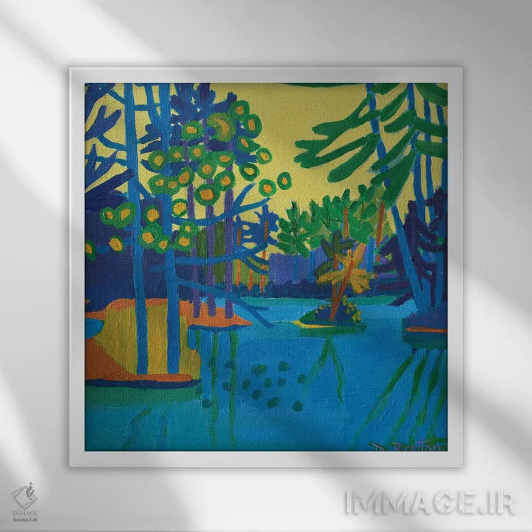 تابلو قایقسواری در مساپوآگ اثر دبرا برتون رابینسون - نمای قابدار سفید