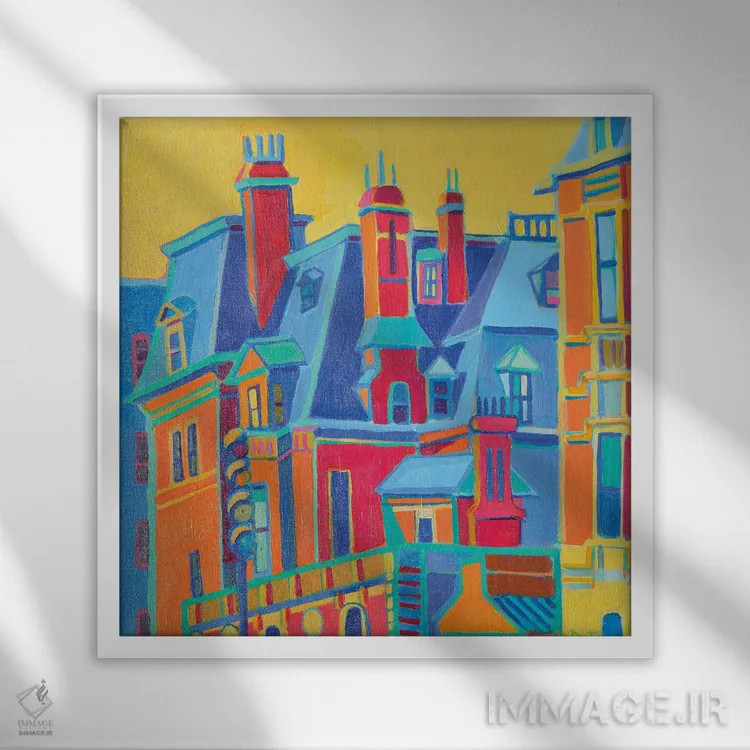 تابلو خانه هالیس هانول اثر دبرا برتون رابینسون - نمای قابدار سفید