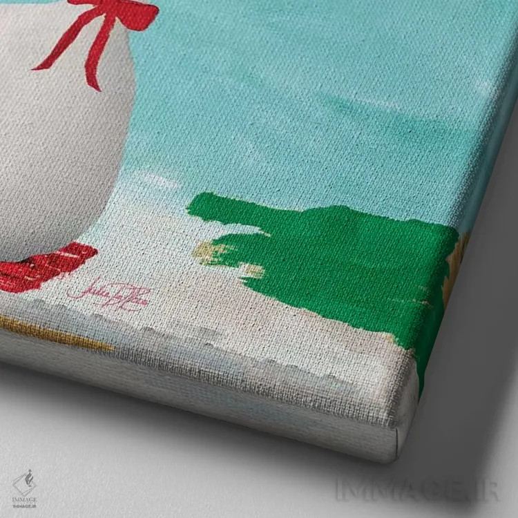 تابلو تعطیلات فلامینگو (فالالا) II اثر جولی دریسه - نمای نزدیک بافت بوم