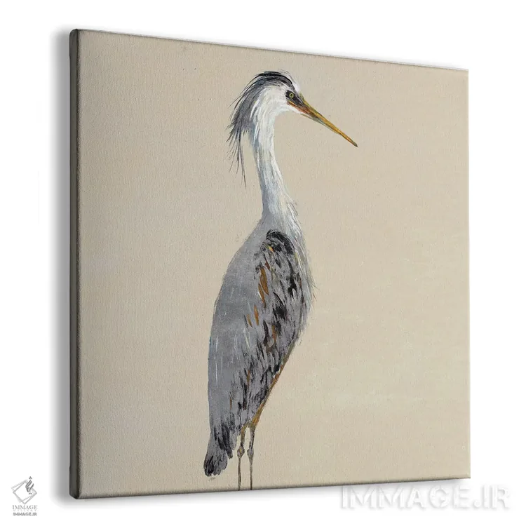 تابلو حواصیل روی زمینه خاکی I اثر جولی دریسه - نمای پرسپکتیو محصول